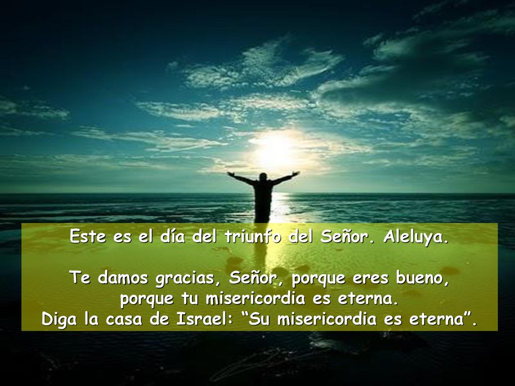 Este es el día del triunfo del Señor. Aleluya.