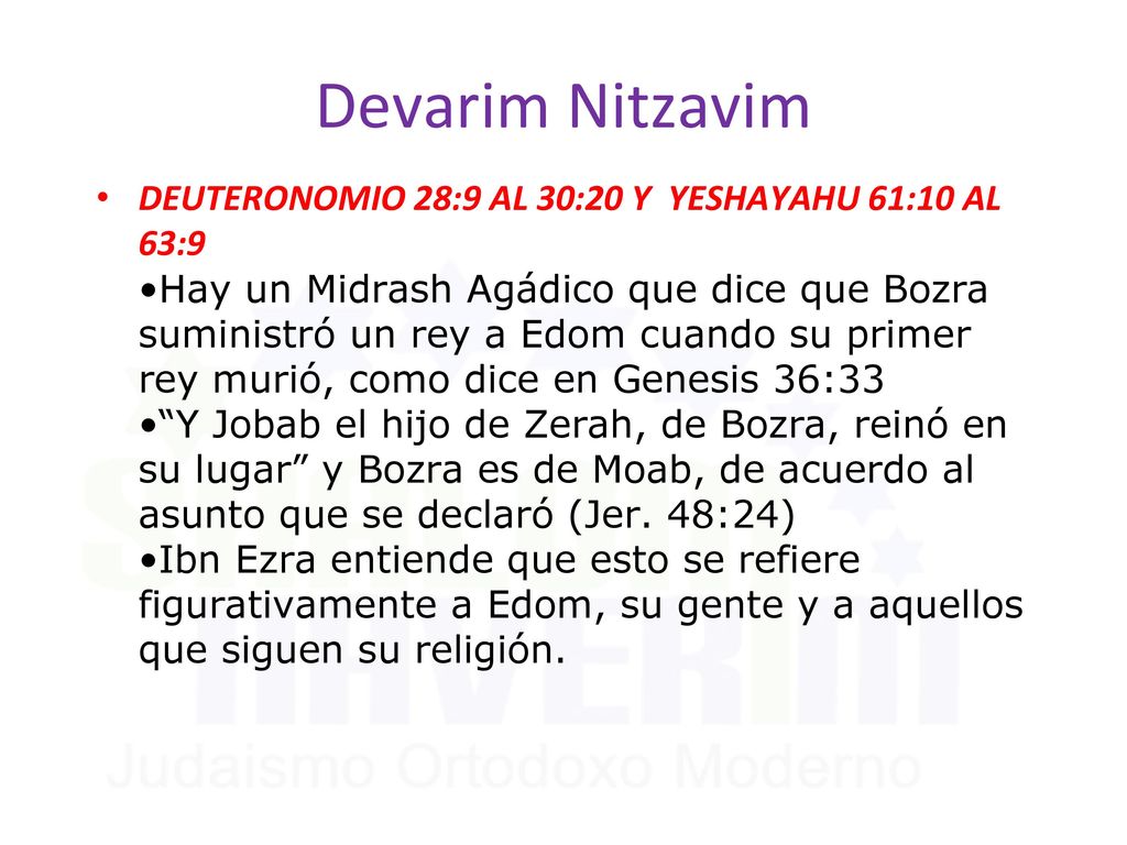 Devarim Nitzavim DEUTERONOMIO 28:9 AL 30:20 Y YESHAYAHU 61:10 AL 63:9