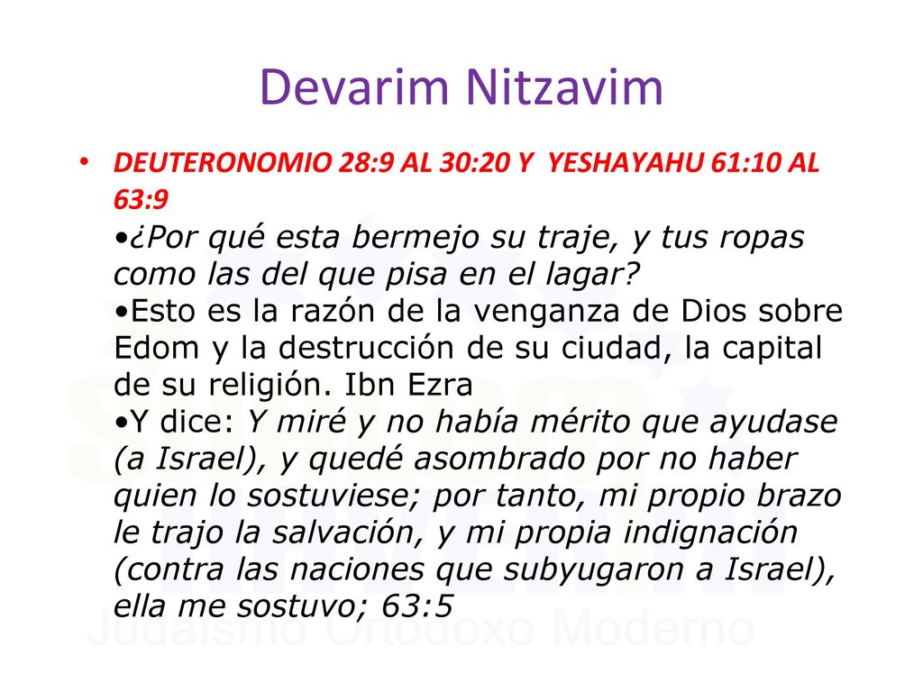 Devarim Nitzavim DEUTERONOMIO 28:9 AL 30:20 Y YESHAYAHU 61:10 AL 63:9