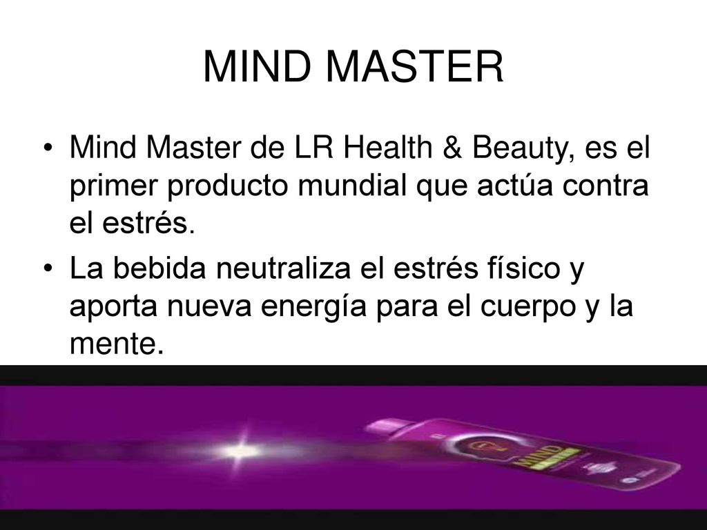 MIND MASTER Mind Master de LR Health & Beauty, es el primer producto mundial que actúa contra el estrés.