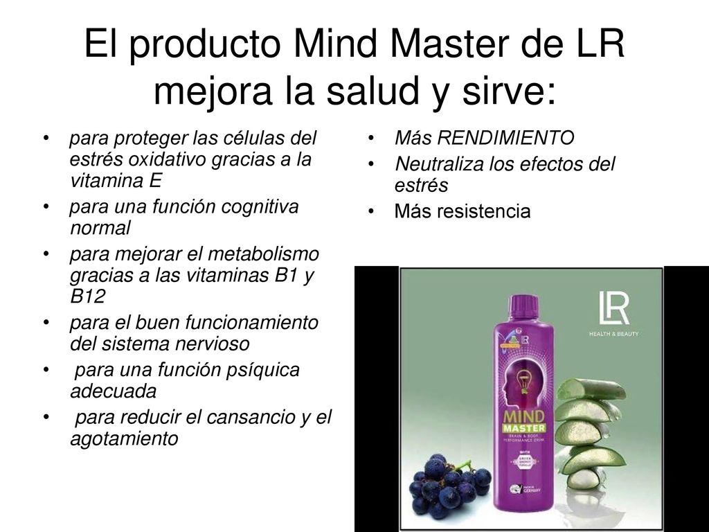El producto Mind Master de LR mejora la salud y sirve: