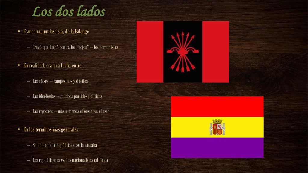 Los dos lados Franco era un fascista, de la Falange