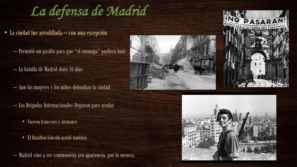 La defensa de Madrid La ciudad fue arrodillada – con una excepción