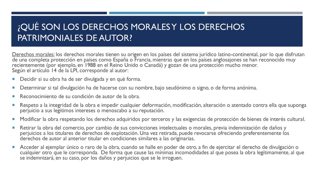 ¿Qué son los Derechos Morales y los Derechos Patrimoniales de Autor