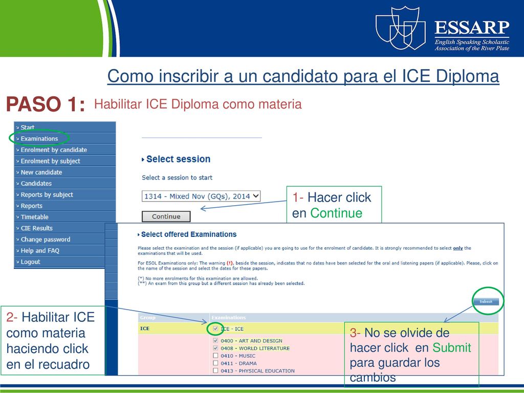 PASO 1: Como inscribir a un candidato para el ICE Diploma