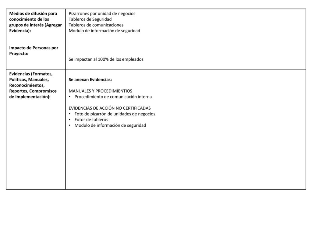 Medios de difusión para conocimiento de los grupos de interés (Agregar Evidencia):