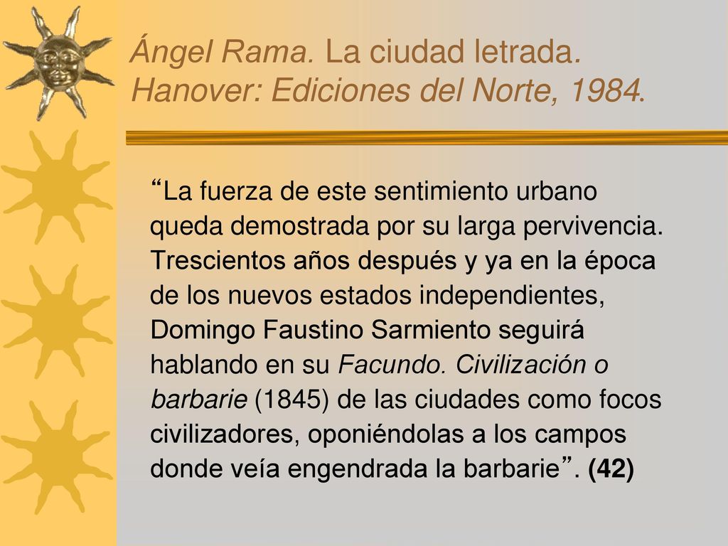 Ángel Rama. La ciudad letrada. Hanover: Ediciones del Norte, 1984.