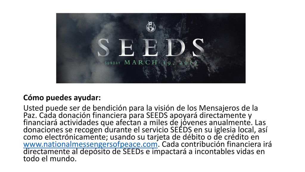 Cómo puedes ayudar: Usted puede ser de bendición para la visión de los Mensajeros de la Paz.