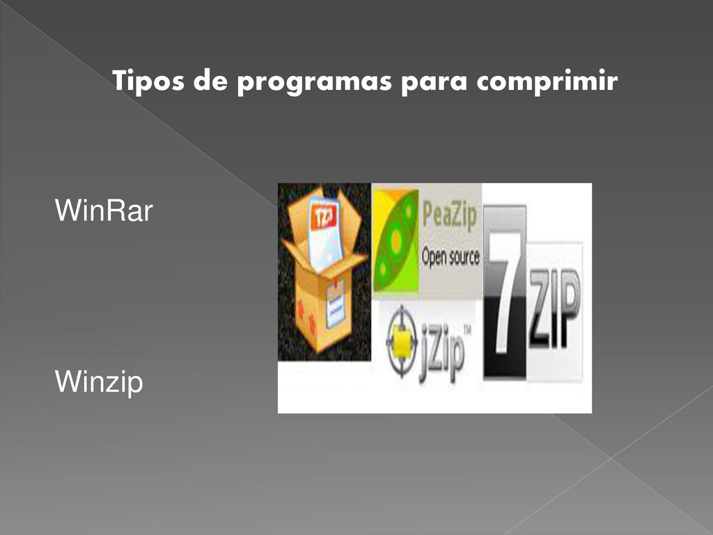 Tipos de programas para comprimir WinRar Winzip
