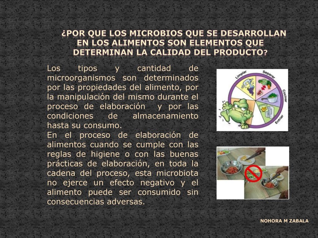 ¿Por que los microbios que se desarrollan en los alimentos son elementos que determinan la calidad del PRODUCTO