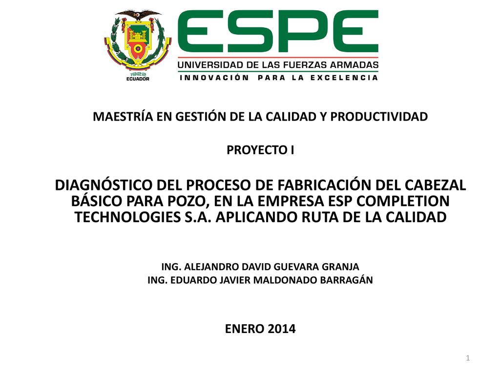 MAESTRÍA EN GESTIÓN DE LA CALIDAD Y PRODUCTIVIDAD