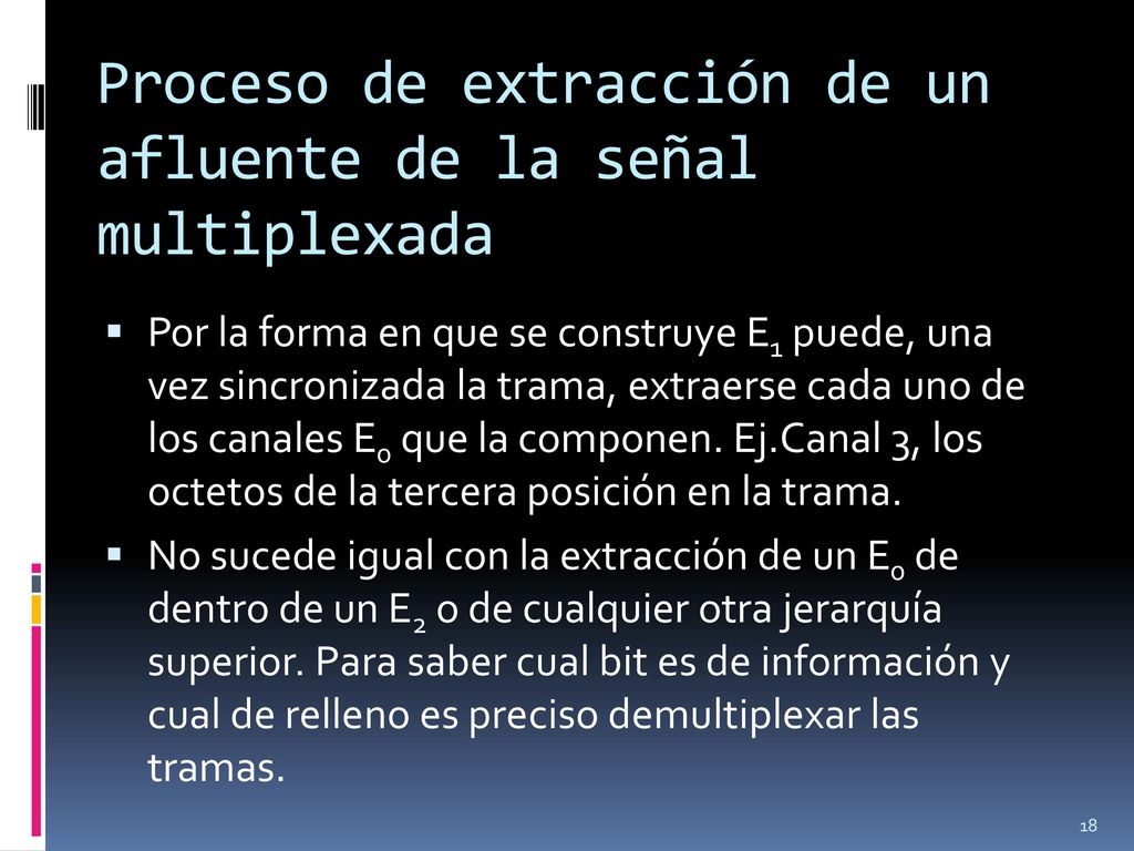 Proceso de extracción de un afluente de la señal multiplexada