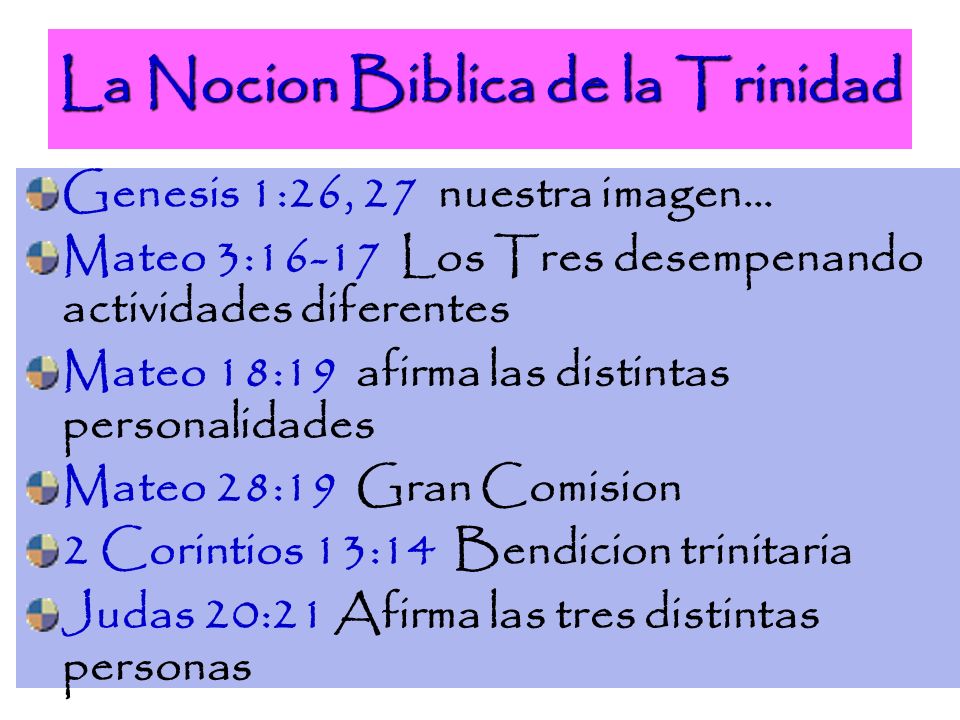 La Nocion Biblica de la Trinidad
