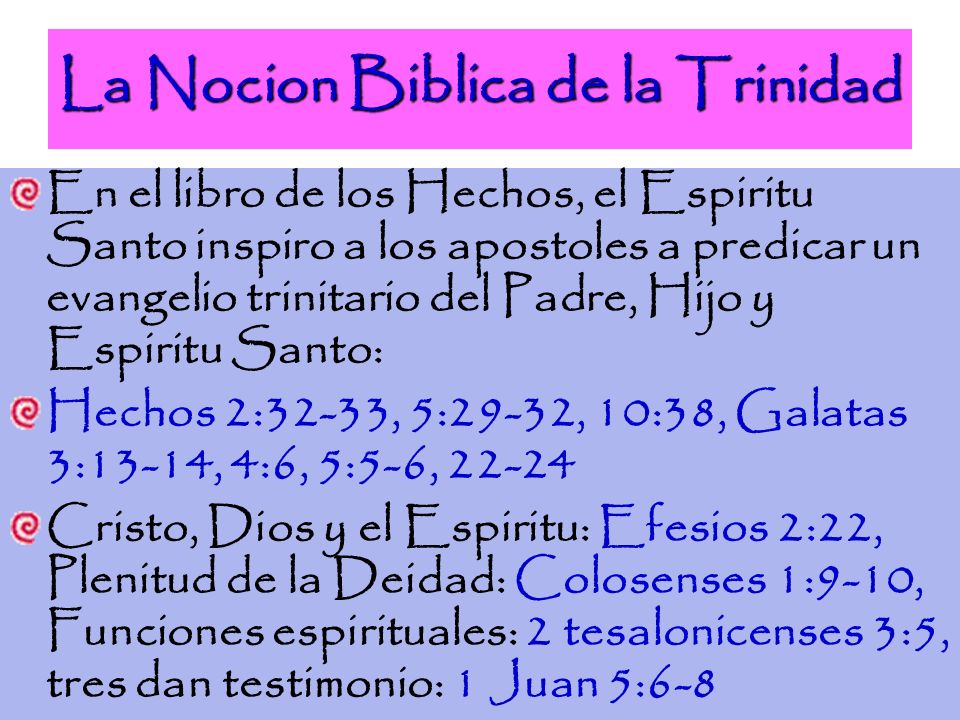 La Nocion Biblica de la Trinidad