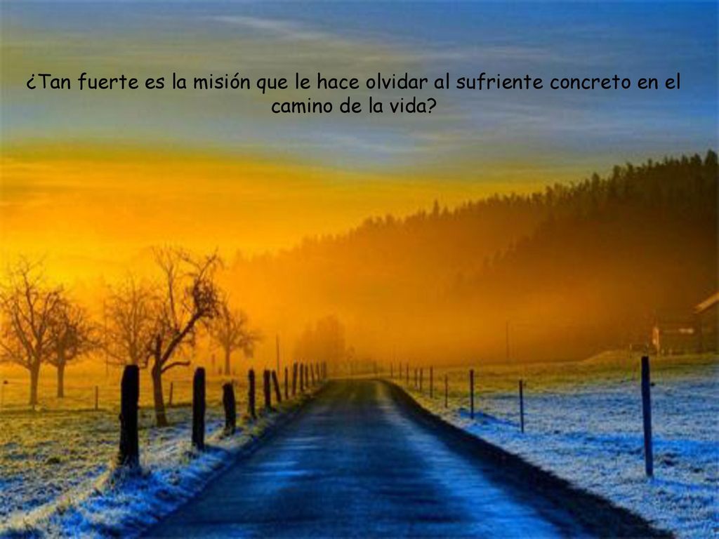 ¿Tan fuerte es la misión que le hace olvidar al sufriente concreto en el camino de la vida