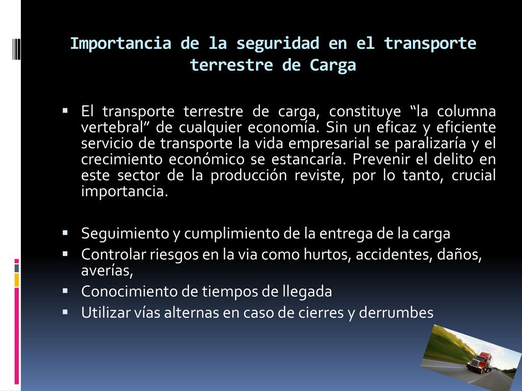 Importancia de la seguridad en el transporte terrestre de Carga