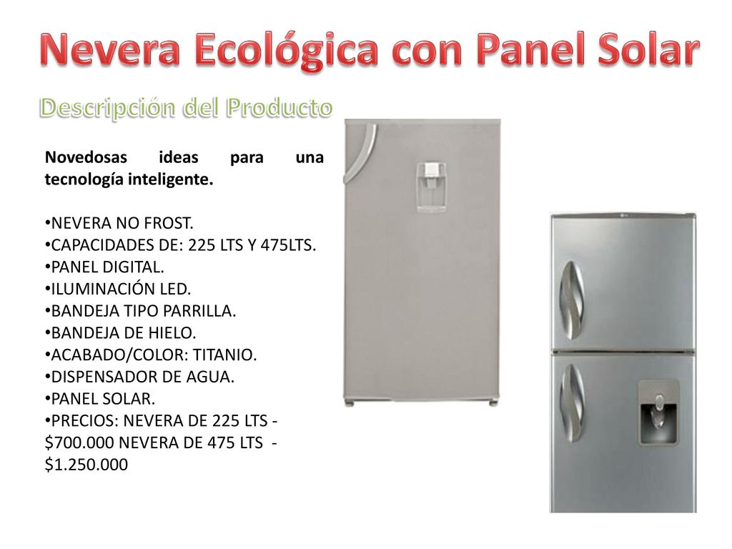 Nevera Ecológica con Panel Solar Descripción del Producto