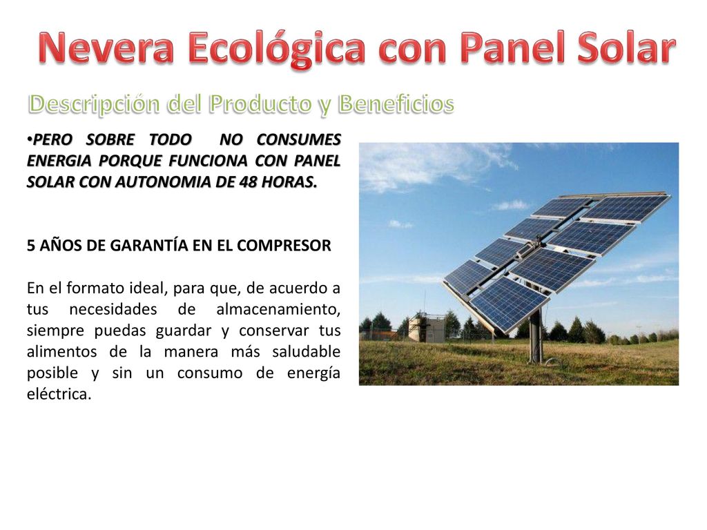 Nevera Ecológica con Panel Solar Descripción del Producto y Beneficios