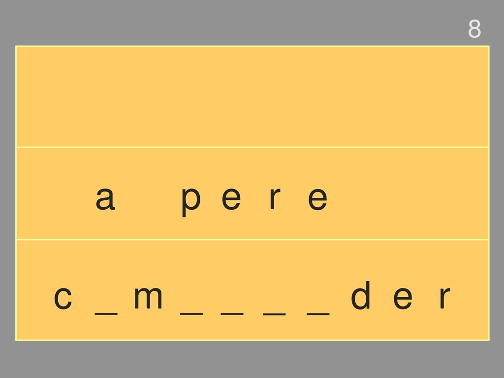 8 a p e r e c _ m _ _ _ _ d e r