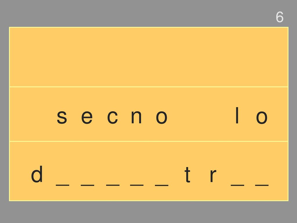 6 s e c n o l o d _ _ _ _ _ t r _ _