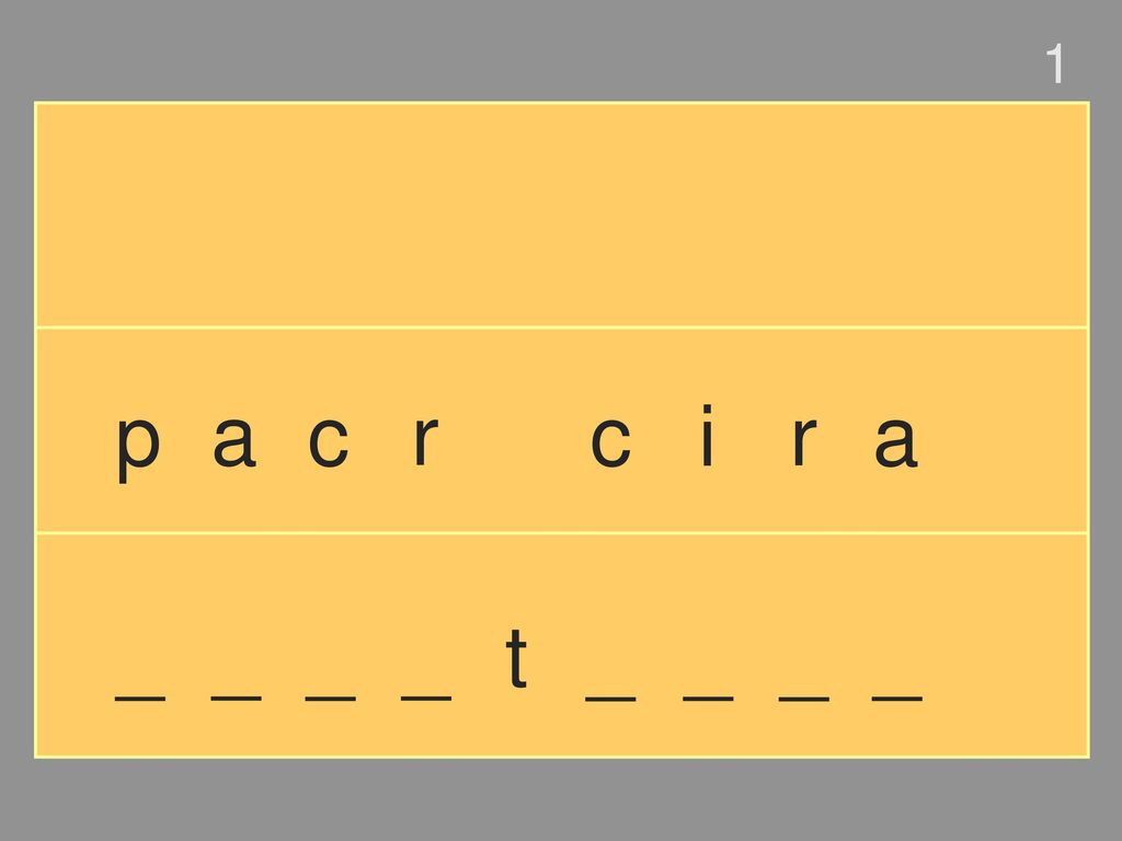 1 p a c r c i r a _ _ _ _ t _ _ _ _