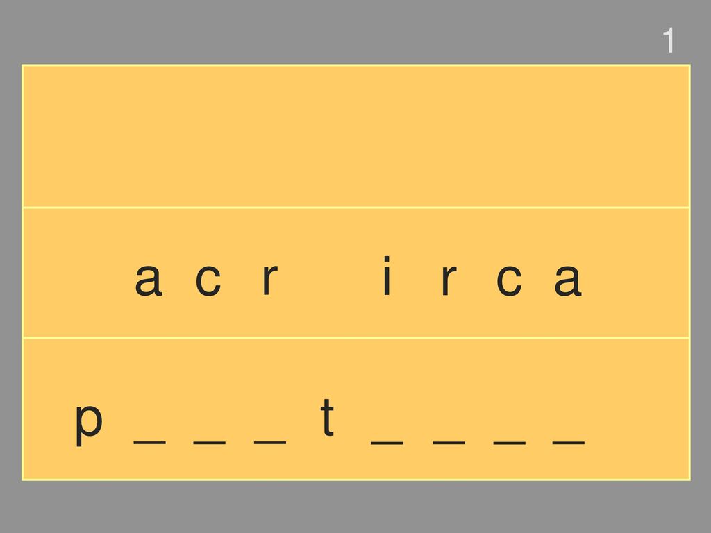 1 a c r i r c a p _ _ _ t _ _ _ _