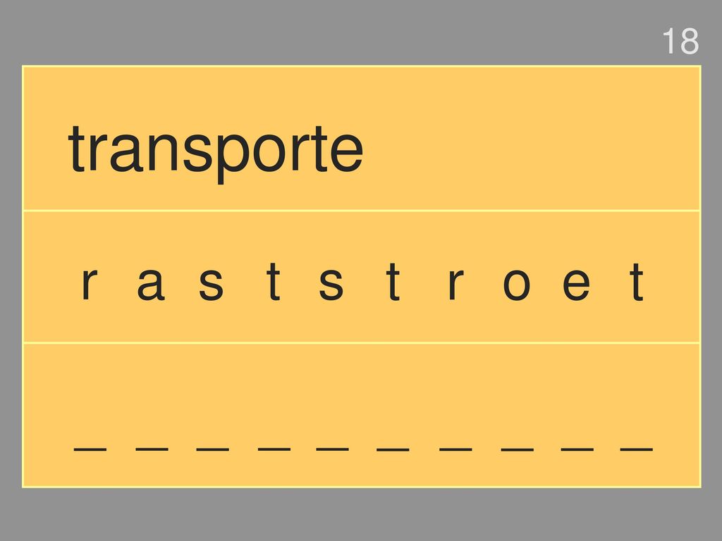 18 transporte r a s t s t r o e t _ _ _ _ _ _ _ _ _ _
