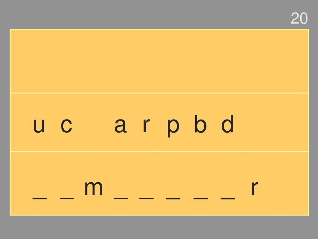 20 u c a r p b d _ _ m _ _ _ _ _ r