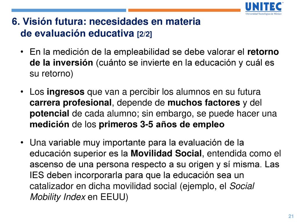 6. Visión futura: necesidades en materia de evaluación educativa [2/2]