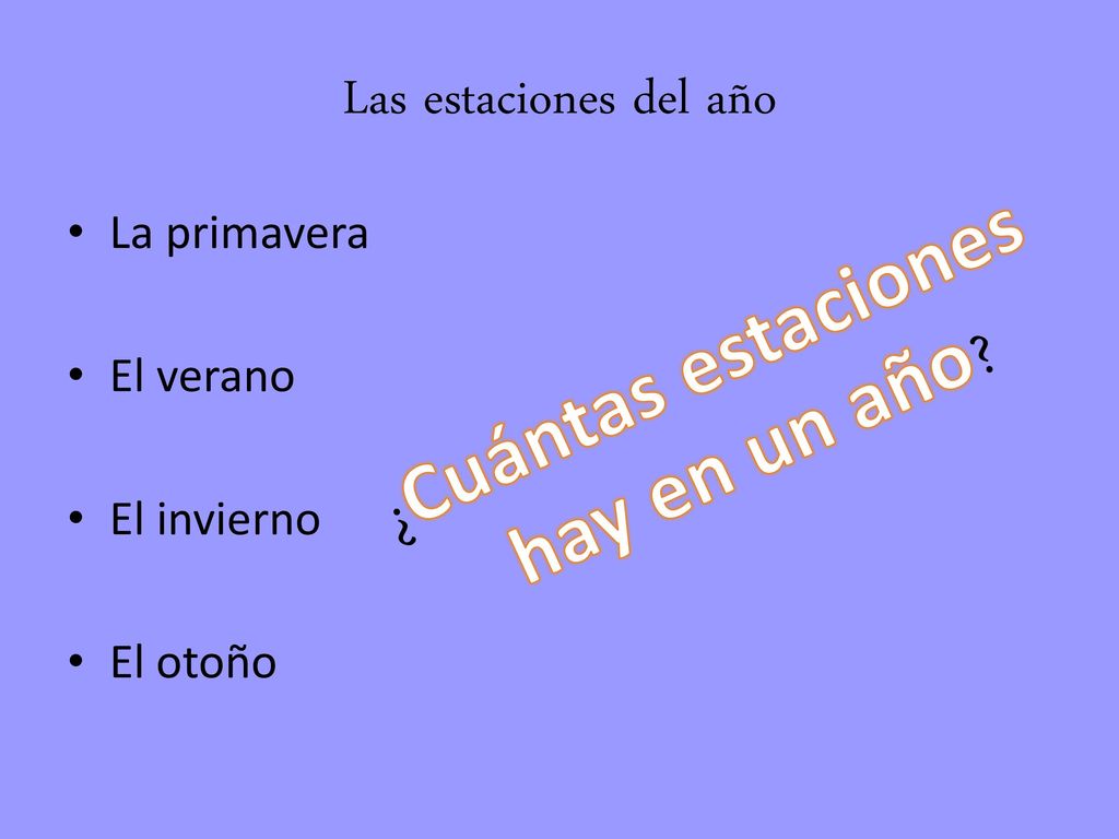 ¿Cuántas estaciones hay en un año Las estaciones del año La primavera