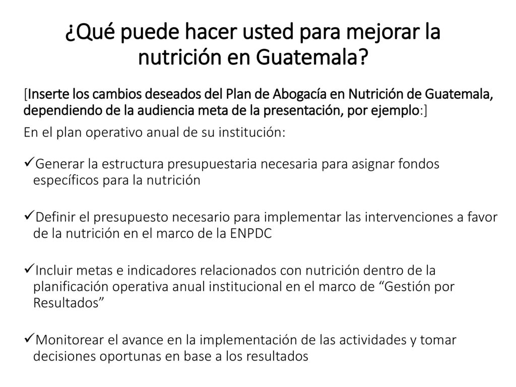 ¿Qué puede hacer usted para mejorar la nutrición en Guatemala