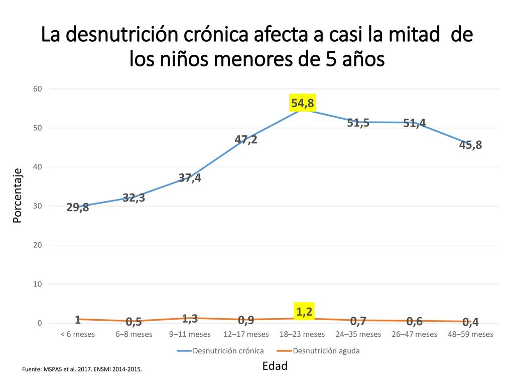 La desnutrición crónica afecta a casi la mitad de los niños menores de 5 años