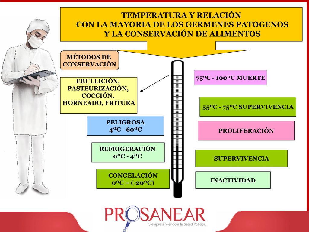 TEMPERATURA Y RELACIÓN CON LA MAYORIA DE LOS GERMENES PATOGENOS