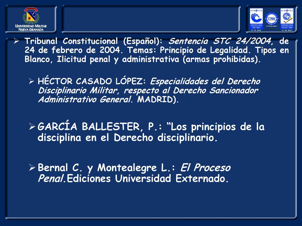 Tribunal Constitucional (Español): Sentencia STC 24/2004, de 24 de febrero de Temas: Principio de Legalidad. Tipos en Blanco, Ilicitud penal y administrativa (armas prohibidas).