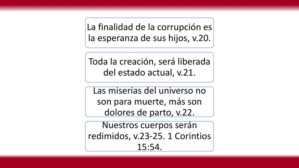La finalidad de la corrupción es la esperanza de sus hijos, v.20.