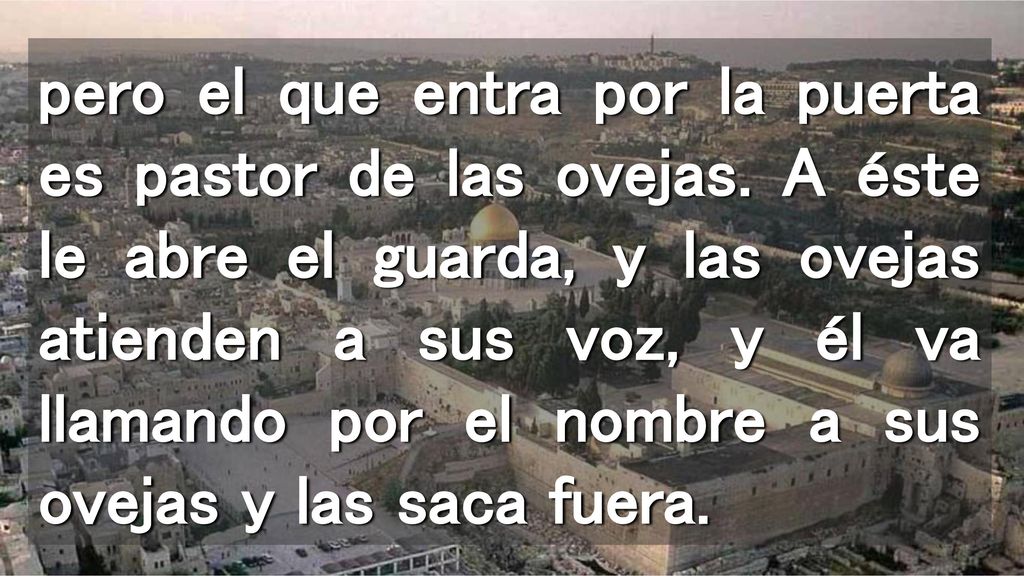 pero el que entra por la puerta es pastor de las ovejas