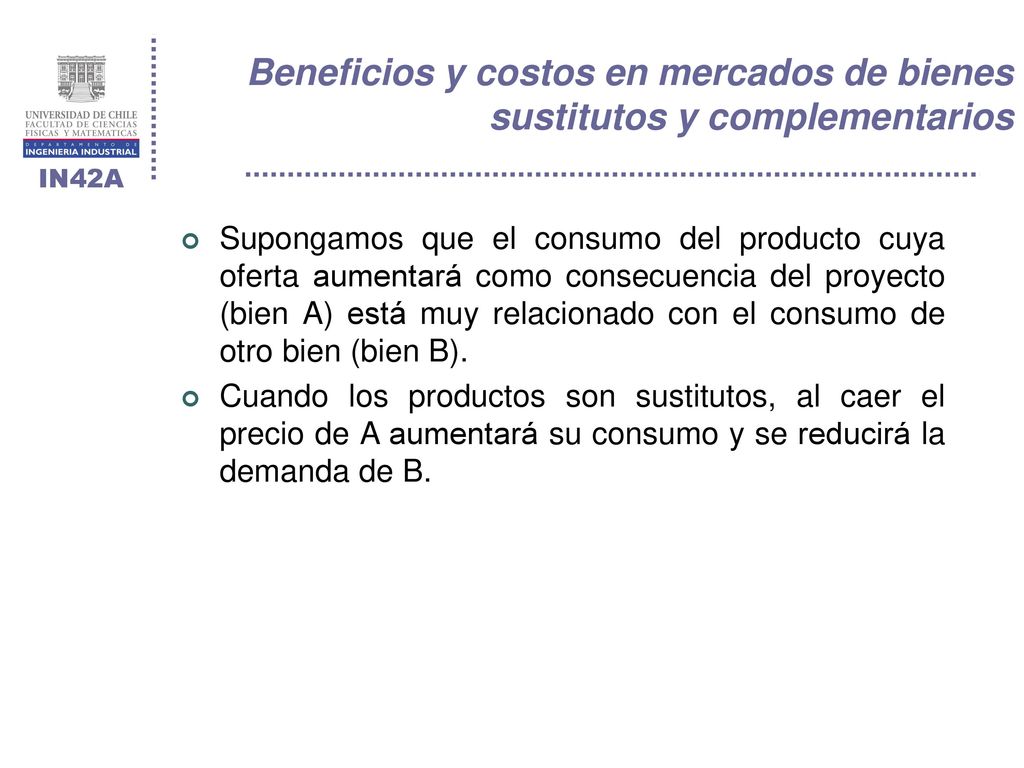 Beneficios y costos en mercados de bienes sustitutos y complementarios