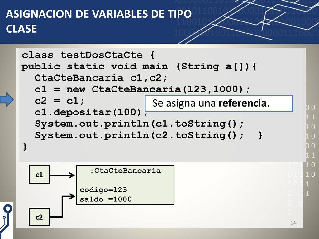 ASIGNACION DE VARIABLES DE TIPO CLASE