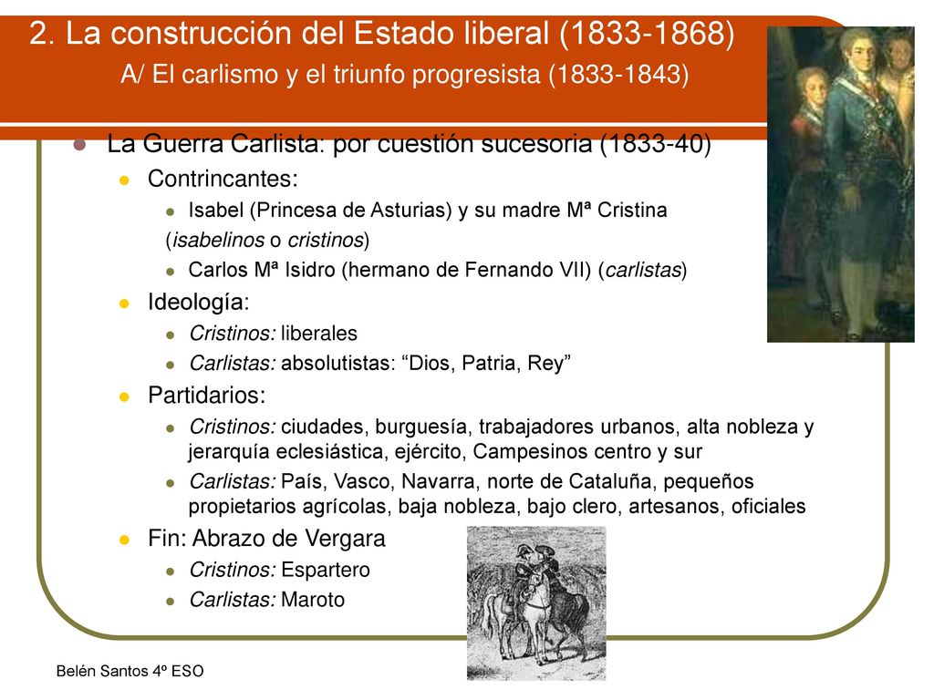 2. La construcción del Estado liberal ( ) A/ El carlismo y el triunfo progresista ( )