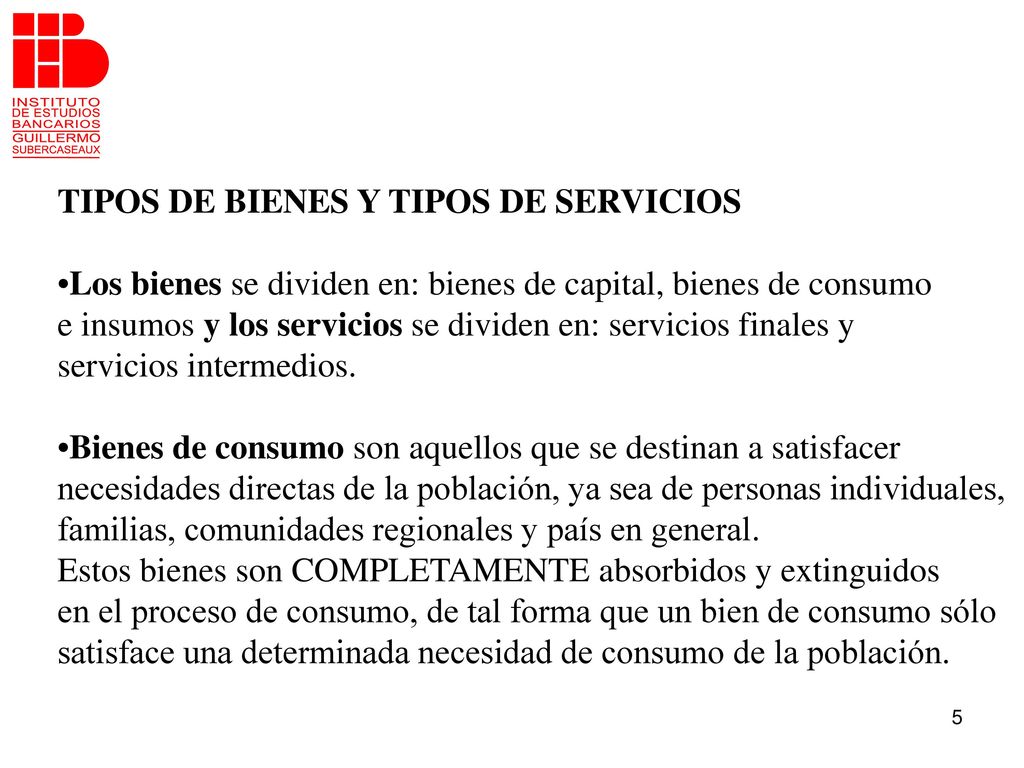 TIPOS DE BIENES Y TIPOS DE SERVICIOS
