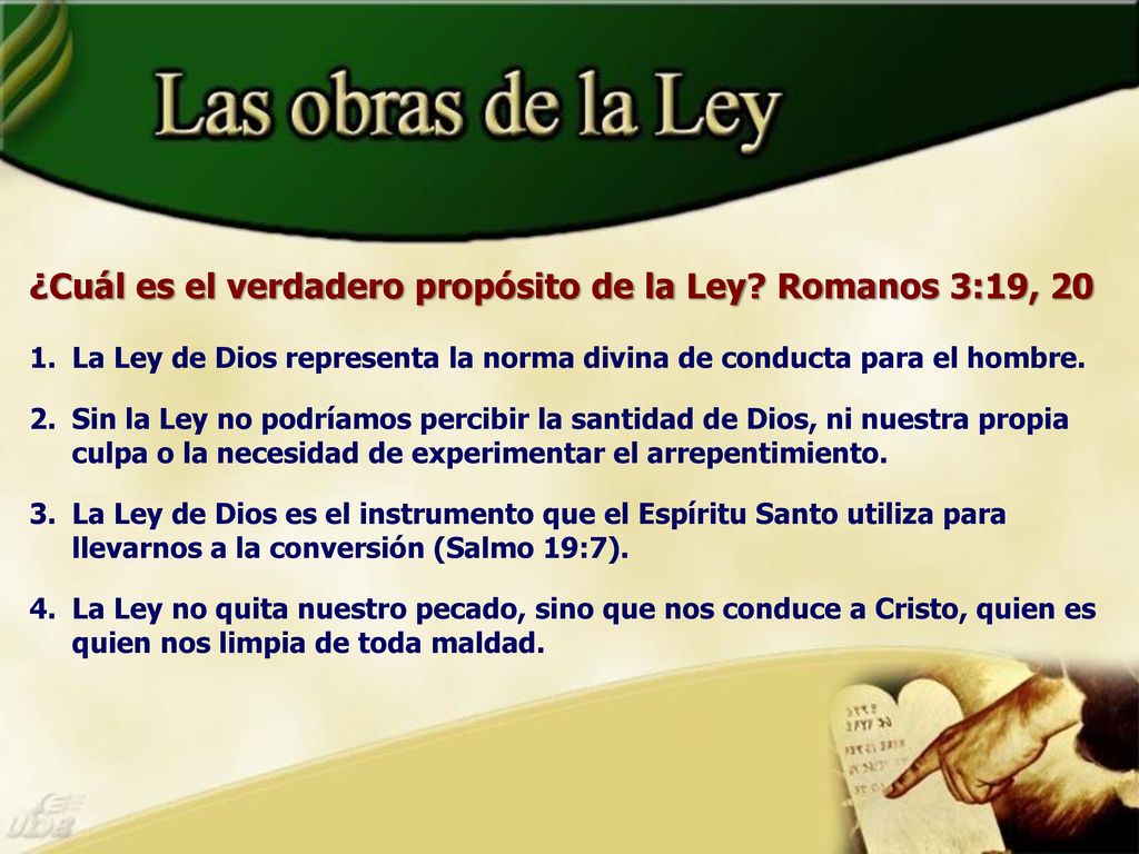 ¿Cuál es el verdadero propósito de la Ley Romanos 3:19, 20