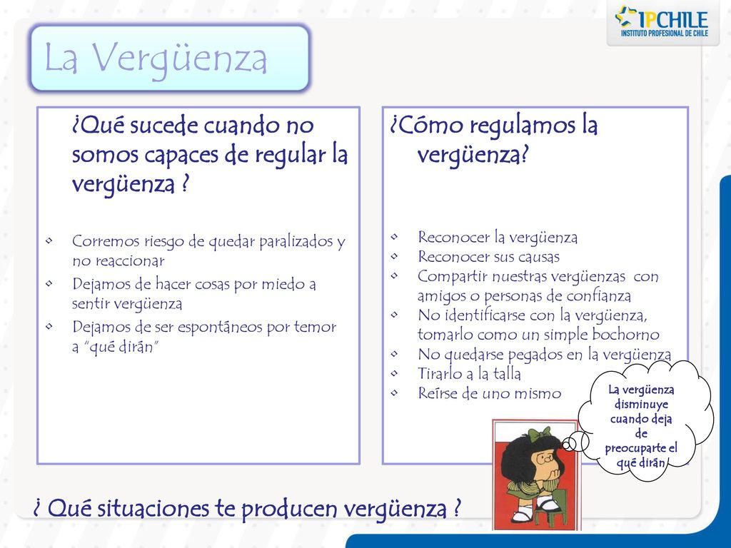 La vergüenza disminuye cuando deja de preocuparte el qué dirán