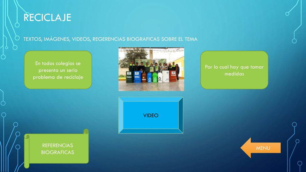 reciclaje TEXTOS, IMÁGENES, VIDEOS, REGERENCIAS BIOGRAFICAS SOBRE EL TEMA. En todos colegios se presenta un serio problema de reciclaje.