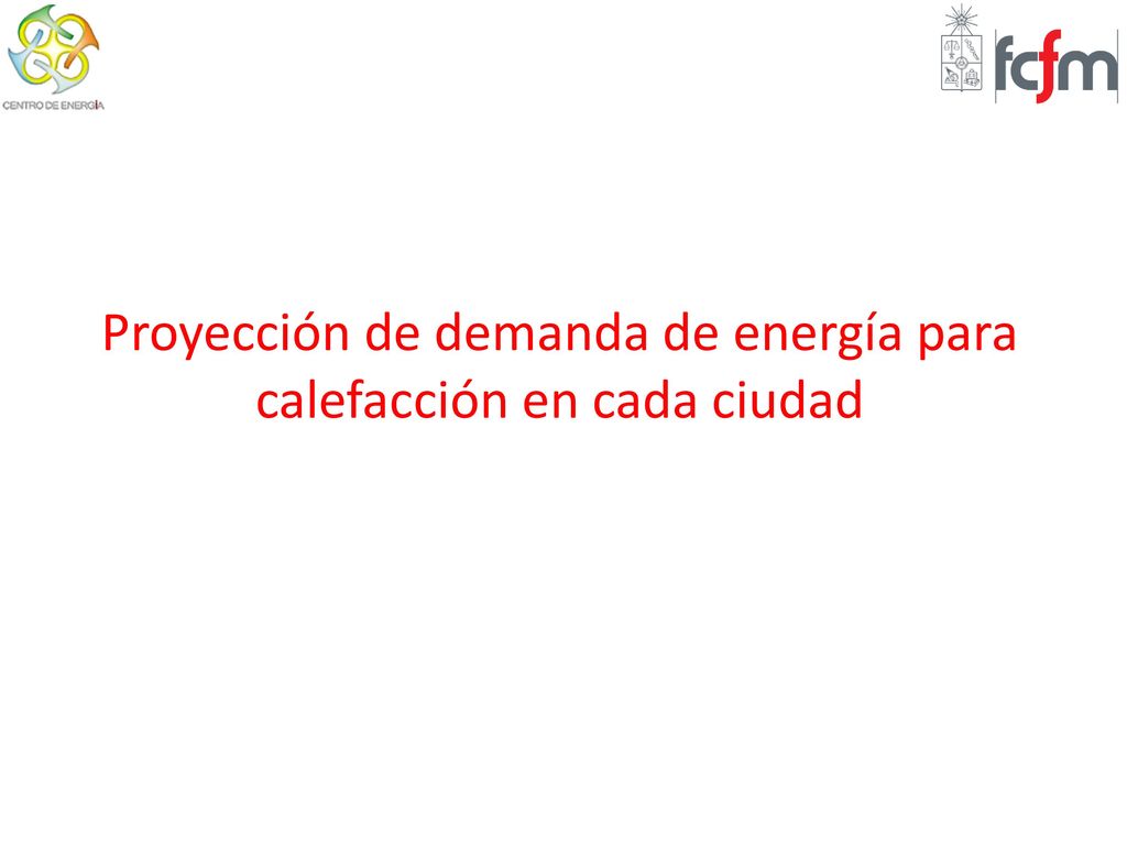Proyección de demanda de energía para calefacción en cada ciudad