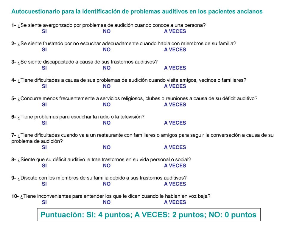 Puntuación: SI: 4 puntos; A VECES: 2 puntos; NO: 0 puntos