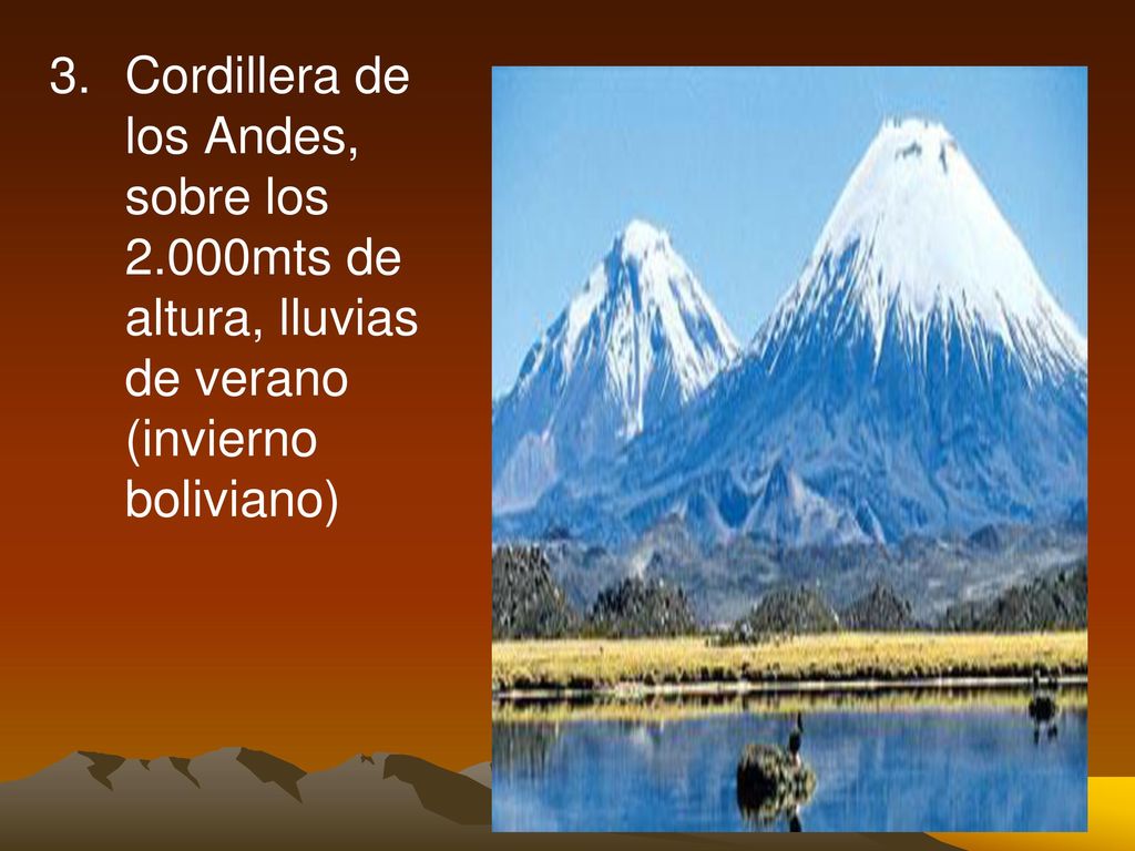 3. Cordillera de los Andes, sobre los 2