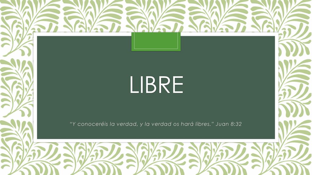 Y conoceréis la verdad, y la verdad os hará libres. Juan 8:32