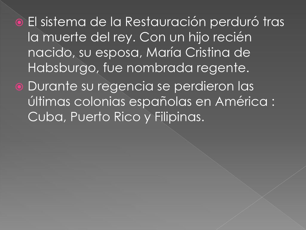 El sistema de la Restauración perduró tras la muerte del rey