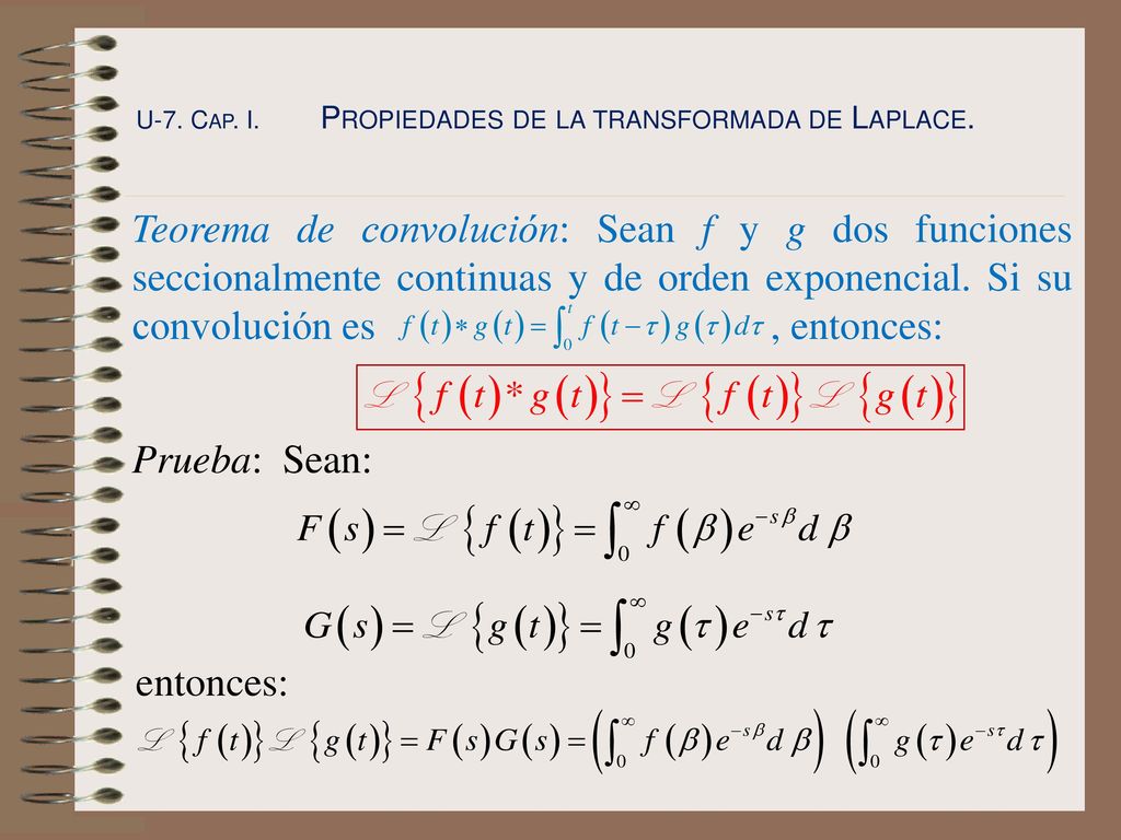 U-7. Cap. I. Propiedades de la transformada de Laplace.