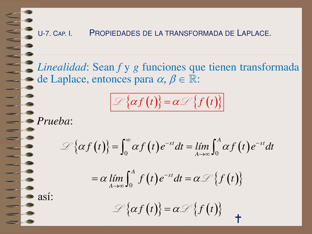 U-7. Cap. I. Propiedades de la transformada de Laplace.